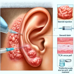 Keloid Kulakta Bası Klibi+Steroid+TCA Kombin Protokol